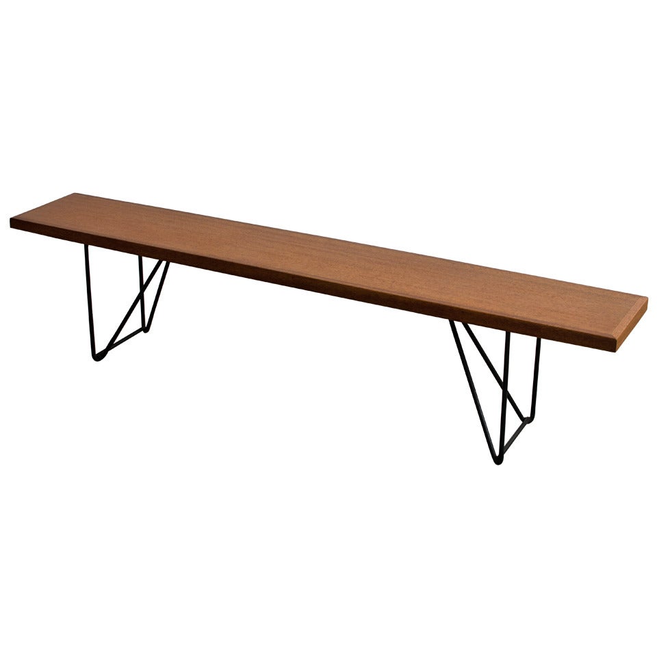 Luther Conover Iron and Mahogany Bench