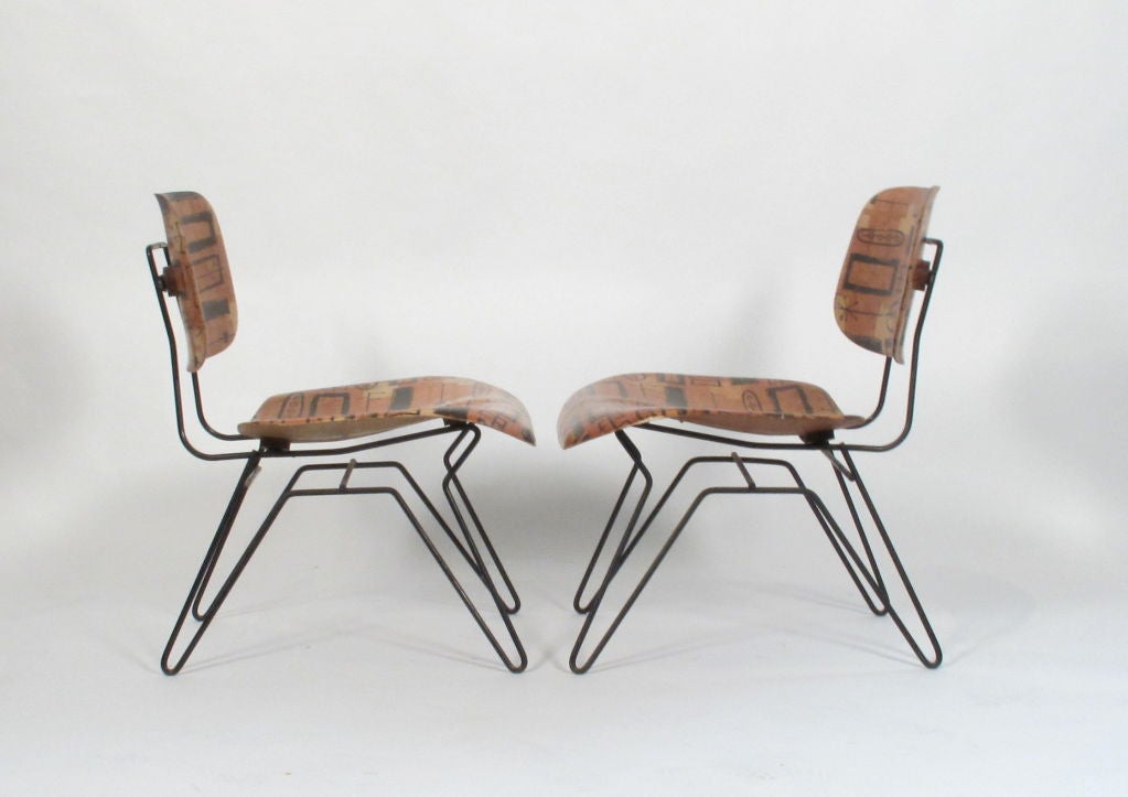 Mid-20th Century Rare Lensol-Wells Lounge Chairs 1950's California