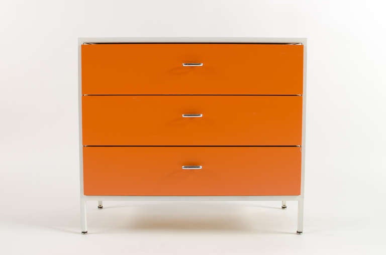 Beautiful Steel Frame dresser designed by George Nelson for Herman Miller circa 1950's. Signed with foil label