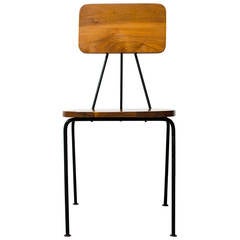 Luther Conover Walnut and Iron Side Chair, 1950s