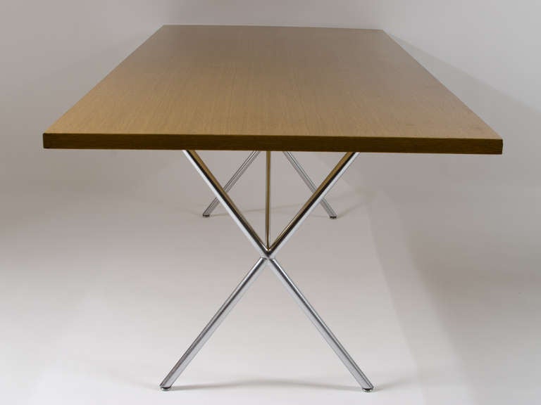 Wood George Nelson X-Leg Dining Table 1950