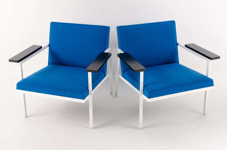 Mid-20th Century George Nelson Steel Frame Lounge Chairs, 1950's For Sale