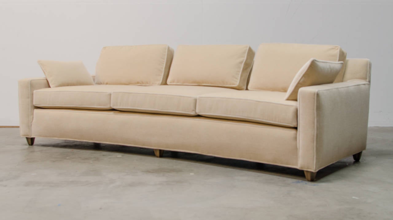 Curved Mohair Sofa by Edward Wormley for Dunbar