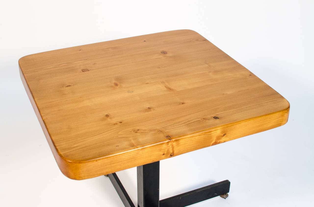 Charlotte Perriand Les Arcs Adjustable Square Table In Excellent Condition In Berkeley, CA