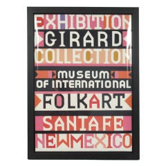Alexander Girard Folk Art Exhibition Poster 1960's