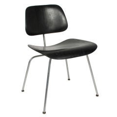 Charles Eames DCM's Aniline Black Dining Chairs (8 available)