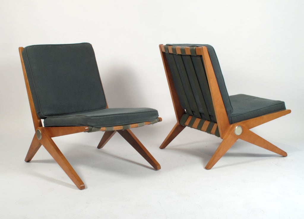 Mid-20th Century Pierre Jeanneret Scissor Chairs H.G. Knoll