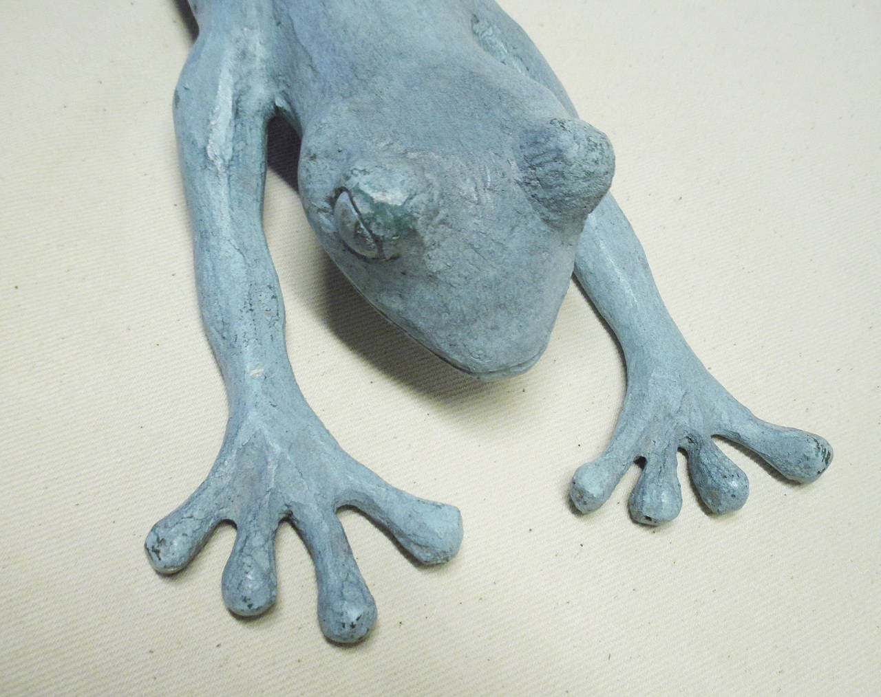 Mid-20th Century Juan Soriano Signed Bronze Sculpture of Frog on Blue Patina 4/6