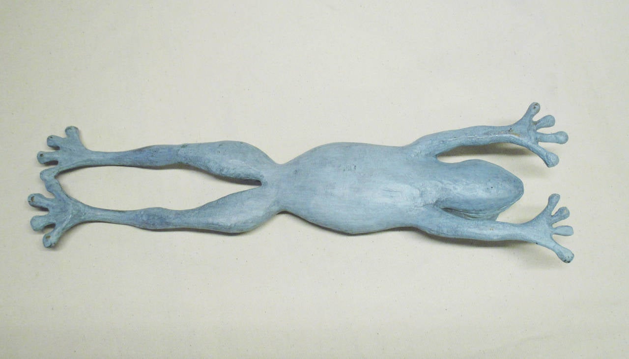 Juan Soriano Signed Bronze Sculpture of Frog on Blue Patina 4/6 2