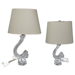 Daum Pair Of Table Lamps