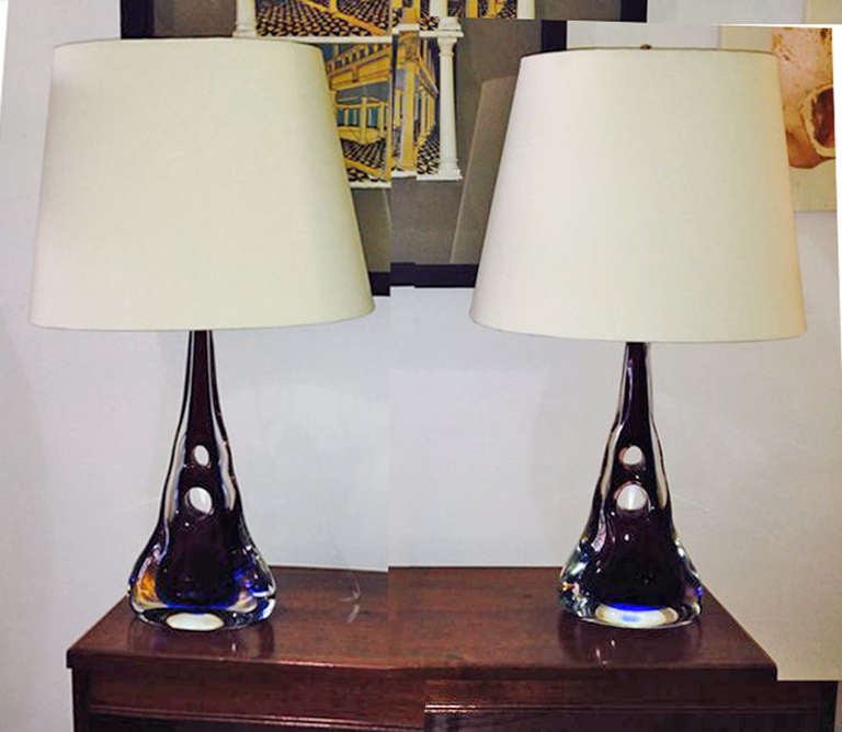 Sommerso Murano Glass Lamps Archimede Seguso In Excellent Condition In 0, Cuauhtemoc