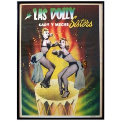 Original Vintage Poster 1950s "Las Dolly Sisters" framed