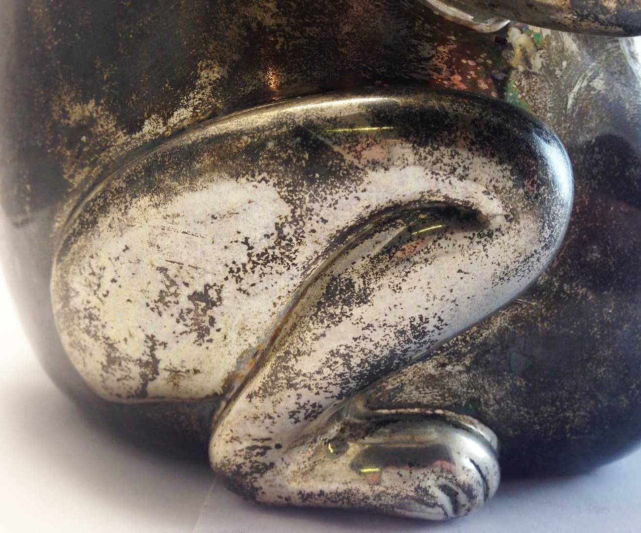 Tane Sterling Pure Silver Vase or Bowl, Pre Columbian Figure Monkey 1