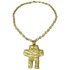 Pal Kepenyes cross hug bronze necklace