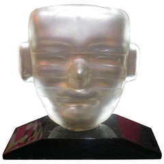 Pedro Ramirez Vazquez Head Sculpture Made of Mercury Glass Signed
