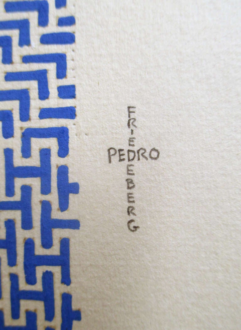 Late 20th Century Pedro Friedeberg Original Watercolor From The Book 'la Jungla' By Pita Amor For Sale