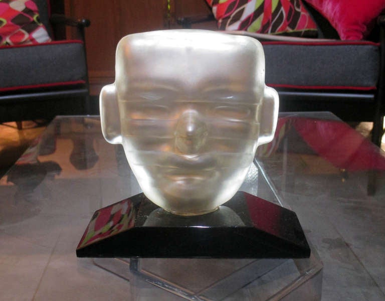 Pedro Ramirez Vazquez head sculpture made of mercury glass signed