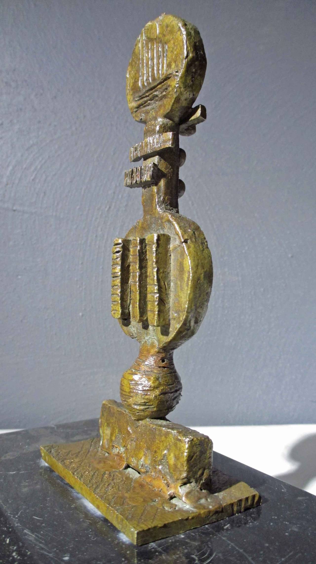 Mid-20th Century Fitzia Abstract Bronze Sculpture, Signed