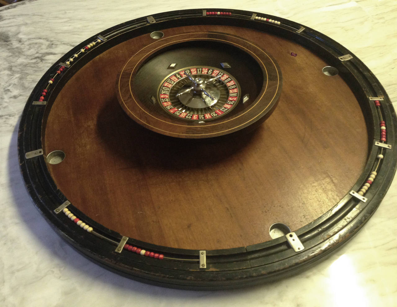 Metal Early 1920's Wooden French Roulette JAL For Sale