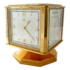 Vintage Desk Weather Station, Omega Clock, 1950