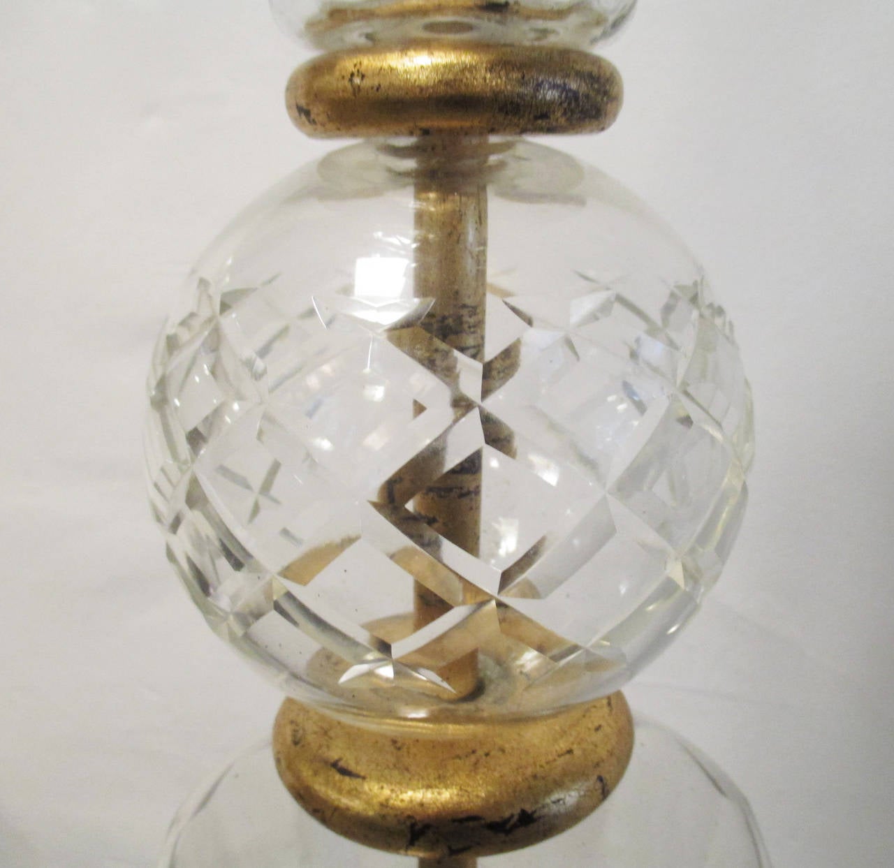 Arturo Pani Floor Lamp Cut-Glass and Gold Leaf, 1960s 1