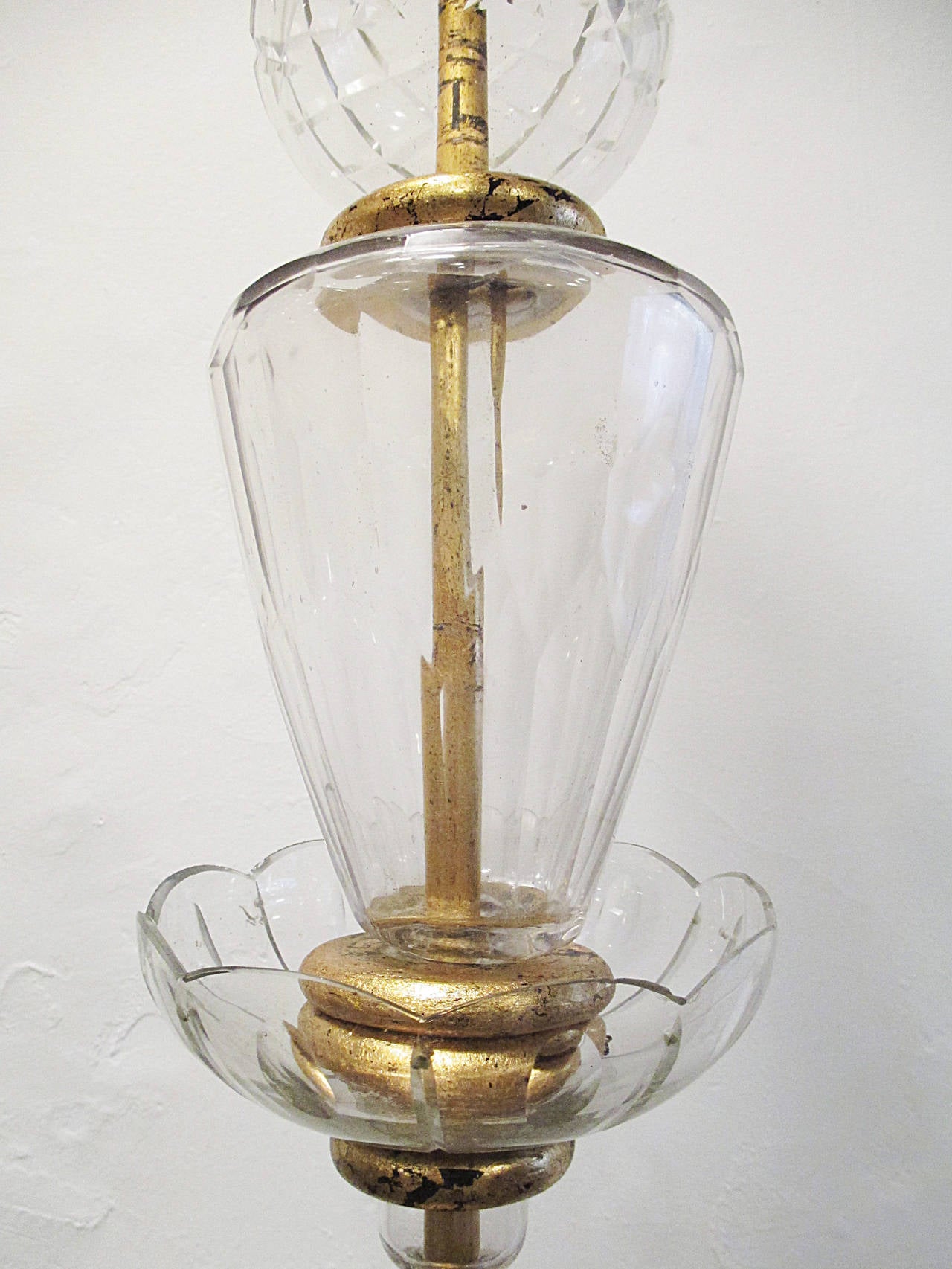 Arturo Pani Floor Lamp Cut-Glass and Gold Leaf, 1960s 2