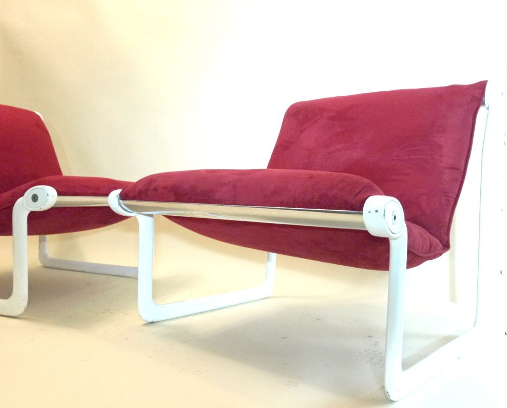 Steel Pair of lounge chairs by Morrison and Bruce Hannah
