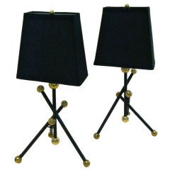 Arturo Pani, pair of table lamps brass balls