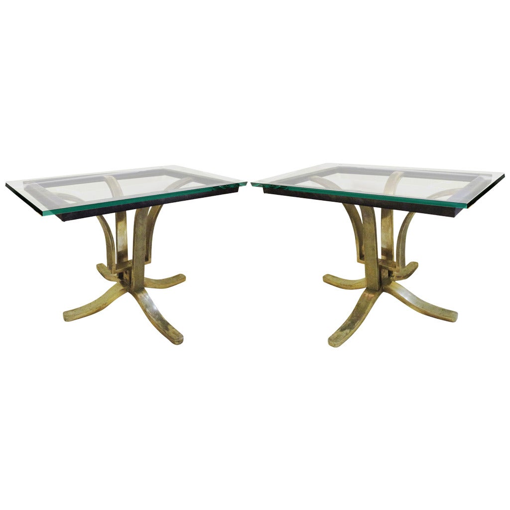 Pair of Arturo Pani Bronze Side Tables
