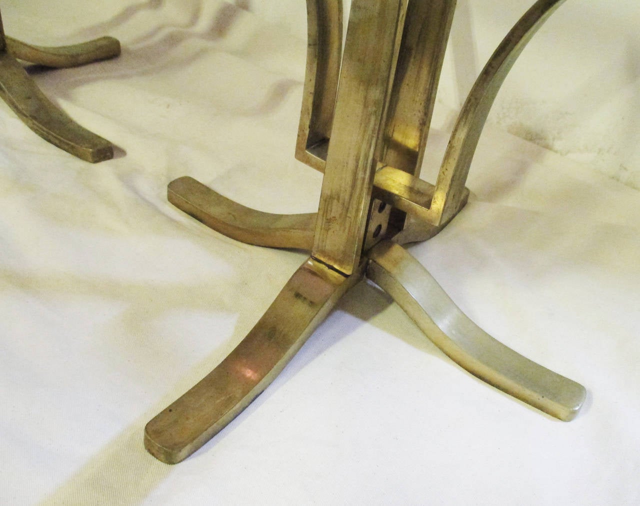 Mexican Pair of Arturo Pani Bronze Side Tables