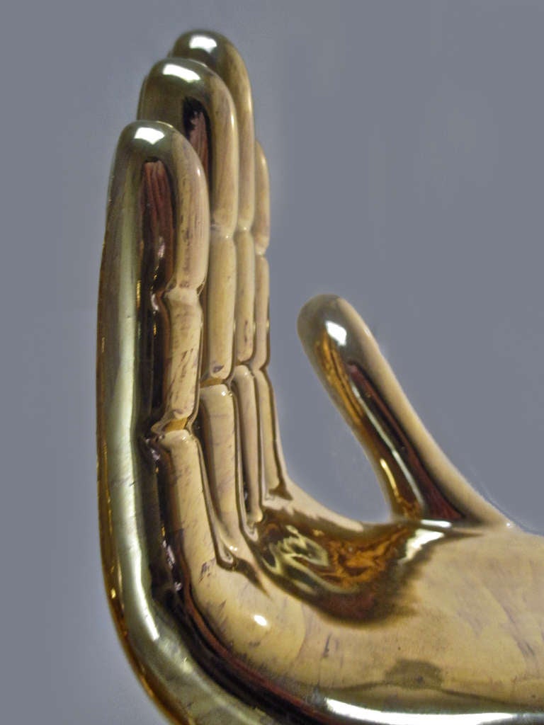 Pair of Pedro Friedeberg Hand/Foot Sculpture Porcelain 22K Gold Wash For Sale 4
