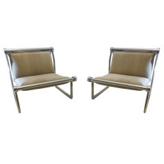 KNOLL Pair of lounge chairs by Morrison & Bruce Hannah Chrome