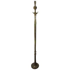 Floor Lamp Bronze "Tete de Femme" after Giacometti