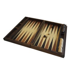 Backgammon Don Shoemaker wooden. Mint condition piece