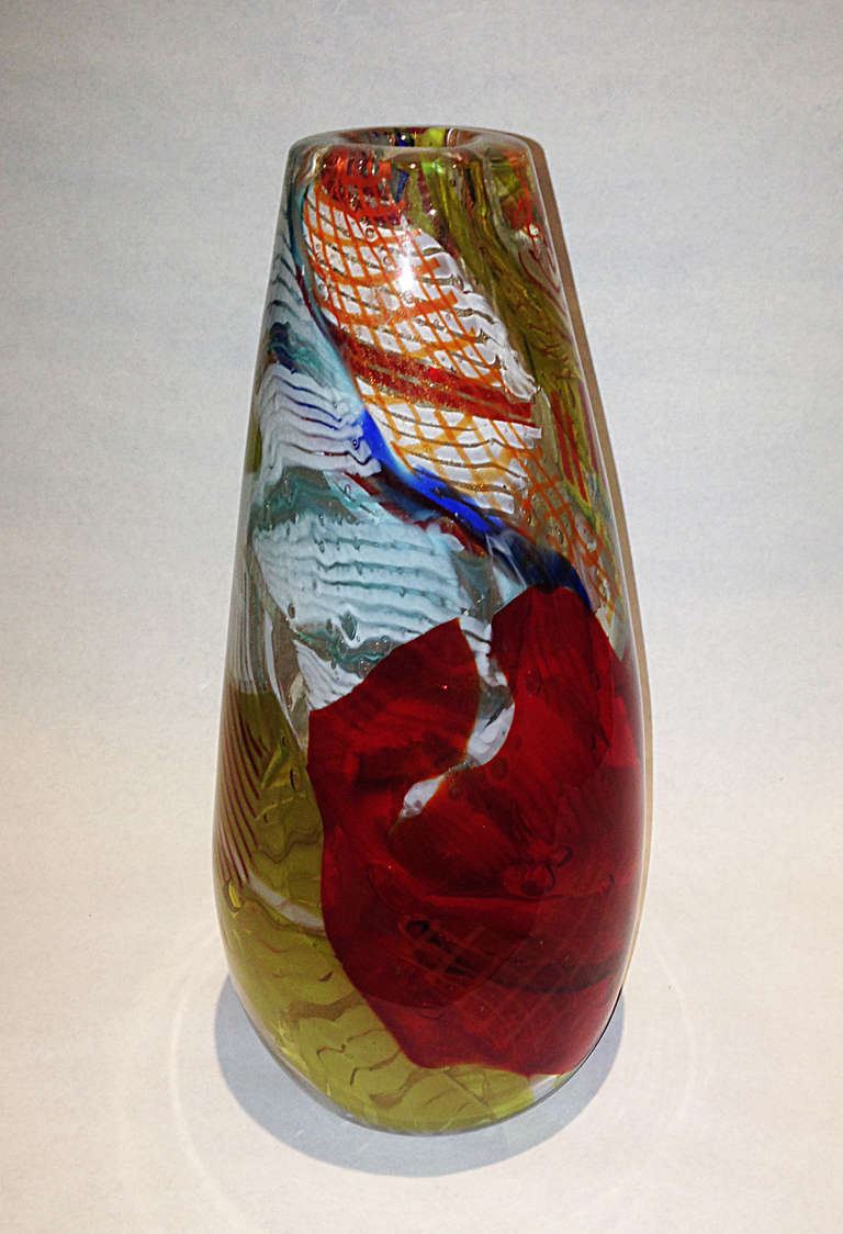 Dino Martens Aureliano Toso Lamp/Vase Frammentati Murano Glass 1