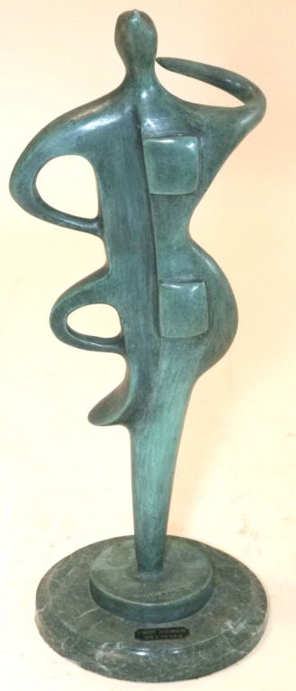 20th Century HERIBERTO JUAREZ Bronze sculpture & art book MEXICO