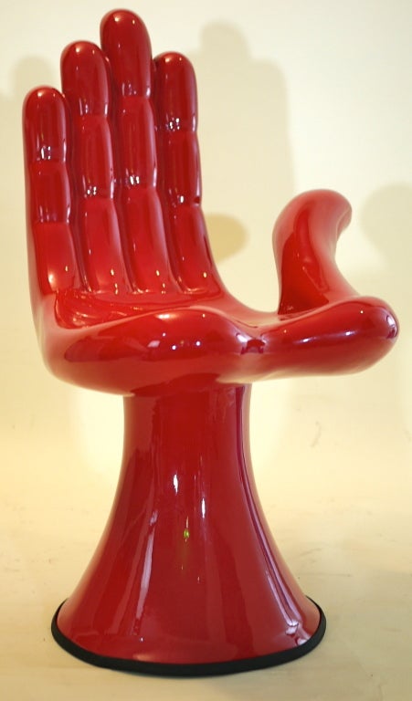 Hand chair made of fiberglass, contemporary edition, series and signed at the bottom. Editors proof one last red chair.

Extremely small and unique edition for a light chair sculpture. Only 6 chairs made.

Friedeberg was born in Florence, Italy,