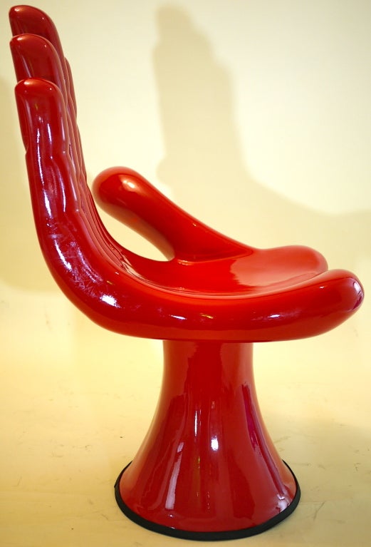 Mid-20th Century Pedro Friedeberg Composite Fiberglass Hand Chair Editor Proof