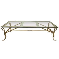 Arturo Pani Coffee table bronze and Mirror glass