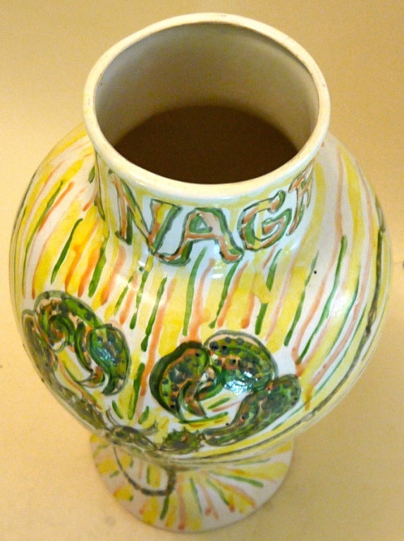 Hand-Painted Cisco Jimenez vase ceramica de Cuernavaca hand painted For Sale