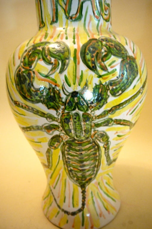 Cisco Jimenez vase ceramica de Cuernavaca hand painted For Sale 1