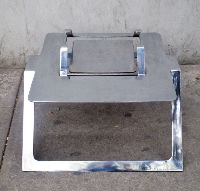 Mid-20th Century Pedro Ramirez Vazquez Coffee Table in Chromed Metal