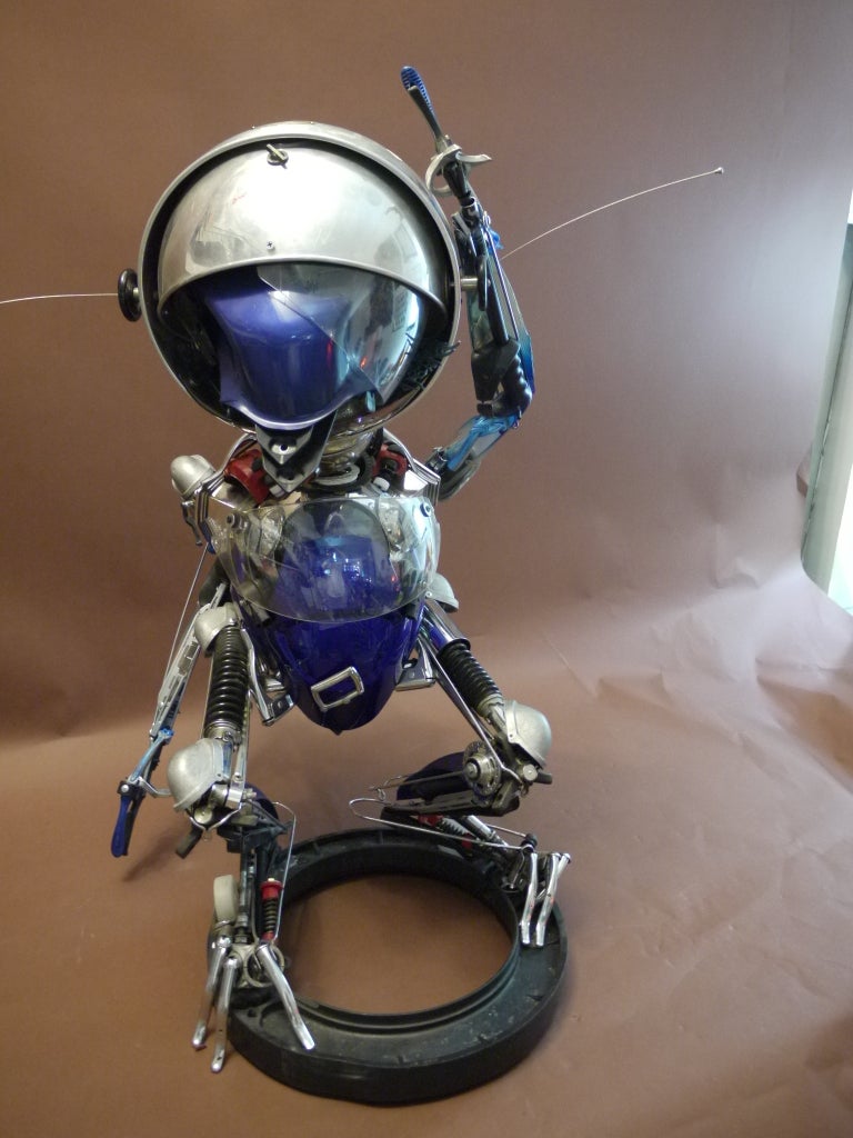 20th Century Pablo Castillo Sculpture Of A Boy Robot Scrap