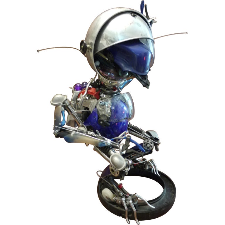 Pablo Castillo Sculpture Of A Boy Robot Scrap