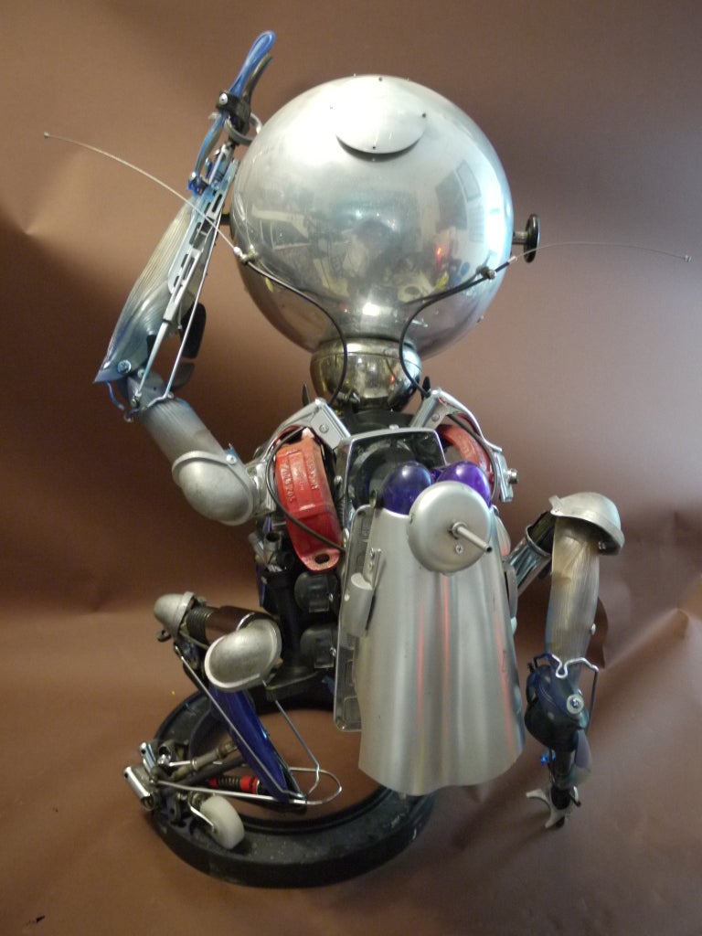 Pablo Castillo Sculpture Of A Boy Robot Scrap 1