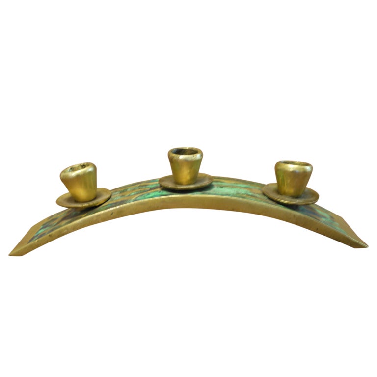 PEPE MENDOZA  table candelabrum candlestick bronze candle stand