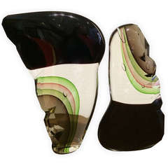 Pair of Sommerso Murano Abstract Sculptures Unkown Artist