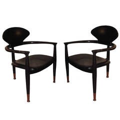 Rare Pair of Frank Kyle Lounge Chairs