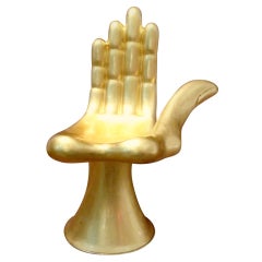 Guilded "Hand Chair by Pedro Friedeberg gold leaf on Fiberglass