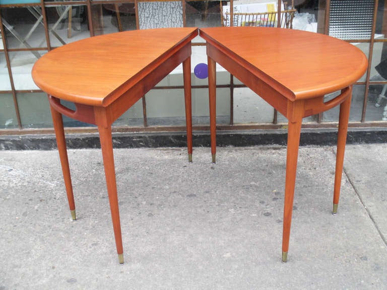 Pair of Mahogany Danish Style Half Moon Console Tables